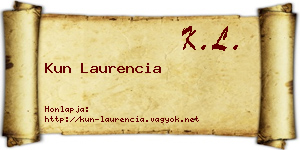 Kun Laurencia névjegykártya
